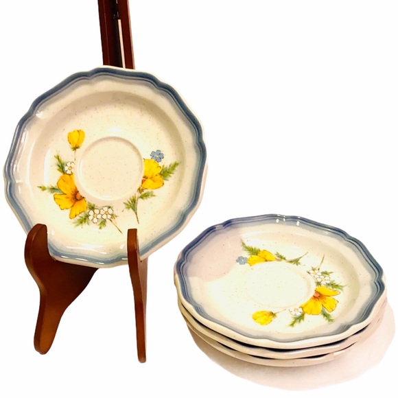 4 NWOT Vintage Mikasa Amy Country Club 6.5” Saucer - Picture 1 of 4